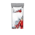 thumbnail image 2 of Christmas Bedding Set with Sheet & Covers, Winter Solstice Noel Design with a Big Ball and Holm Snow Image Print, Printed Bedroom Decor 2 Shams, 4 Sizes, White Red, by Ambesonne, 2 of 3