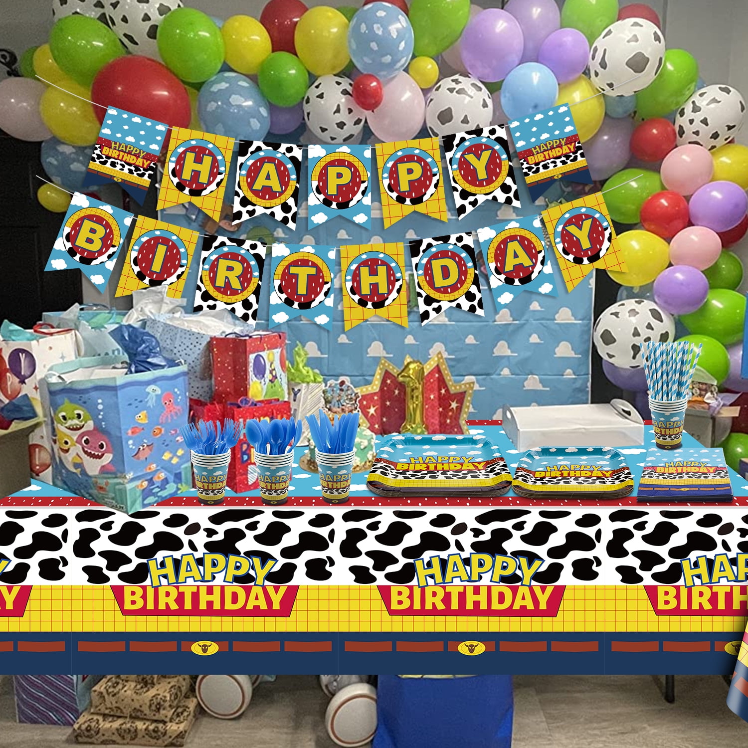 3-Pack Blue Sky & Clouds Plastic Tablecloths – 54 X 108 Inch Disposable Covers For Kids Parties & Baby Showers