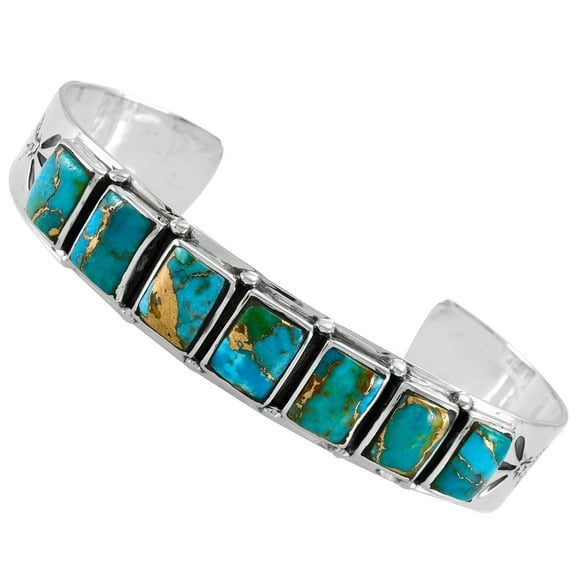 Matrix Turquoise Jewelry Bracelet for Women Sterling Silver 925 Genuine | Turquoise Network | B5586-C84