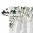 thumbnail image 4 of Eucalyptus Leaves Rod Pocket Curtain Valance, Watercolor Sage Green Golden Floral Farmhouse Window Valance for Living Room, Bedroom, Kitchen 42"W x 18"L, 4 of 9