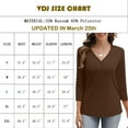 thumbnail image 2 of VDJ Blouses for Women Dressy Casual Summer 3/4 Sleeve Solid T Shirts Trendy Button Tunics Brown Going Out Tops Size XL, 2 of 8