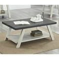 thumbnail image 4 of Roundhill Furniture Athens Wood Coffee Table with Shelf Weathered Charcoal/Beige, 4 of 6
