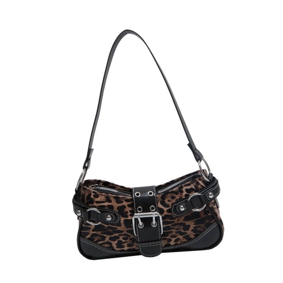 7829 Fashion Leopards Shoulder Bag Retro Style PU1eatherMulti Compartment Purse