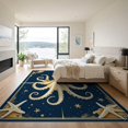 thumbnail image 3 of ODIKA Nautical Octopus Compass Star Maritime Vintage Circle Design for Master Suite, California King, Under Bed, Foldable Easy Care, 3 of 7