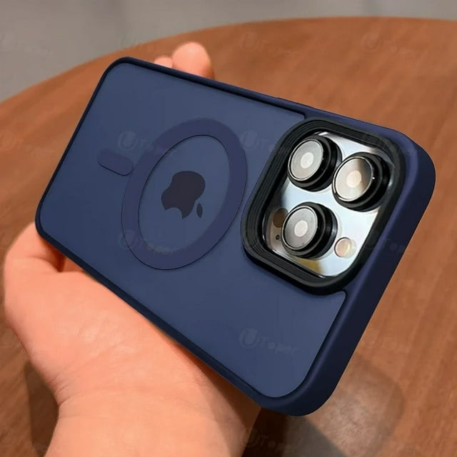 2024 New Frosted Matte Magnetic Phone Case For iPhone 16 Plus 15 14 13 12 11 Pro Max Translucent Shockproof Armor Bumper Cover blue For iPhone 13 ProMax