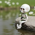 thumbnail image 5 of Deeceymbur Halloween Fishing Skeleton Resin Sitting Or Ments Indoor and Outdoor Decor for Spooky Halloween and Ghost Festival Scenes Multicolor, 5 of 10