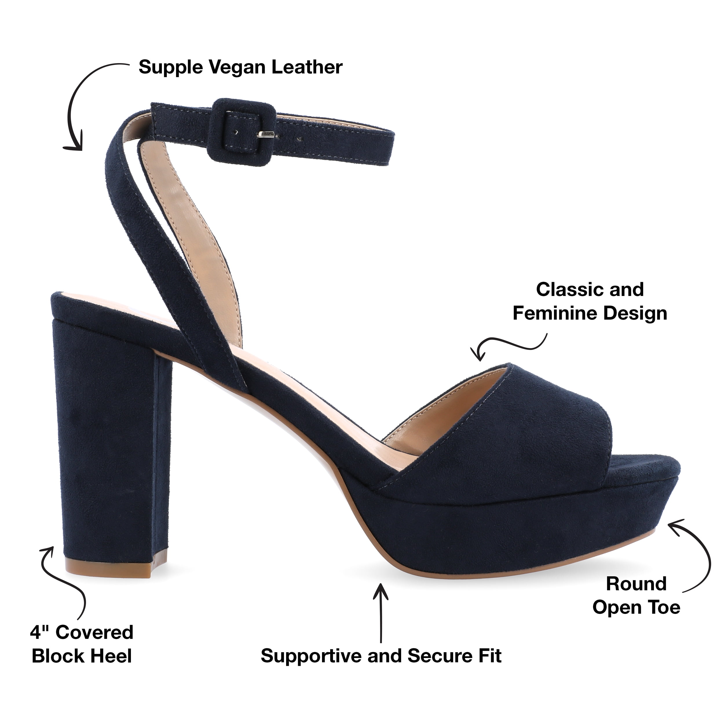 Journee Womens Nairri Vegan Leather Platform Heel Dress Sandals, Widths Available