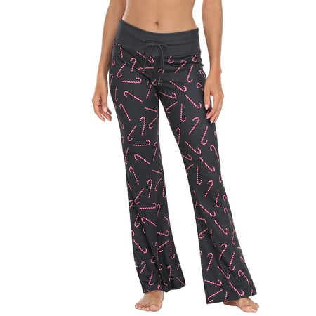 

HDE Womens Pajama Pants Wide Leg Sleepwear Casual Loose Lounge Pant PJ Bottoms Candy Canes - L