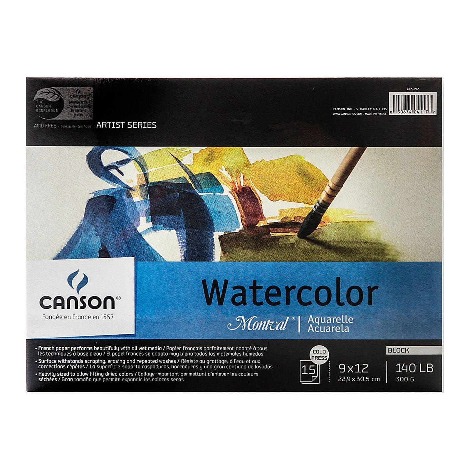 Bienfang Large Watercolor Paper Pad 11x15 Acid Free 140 lb. #538H New
