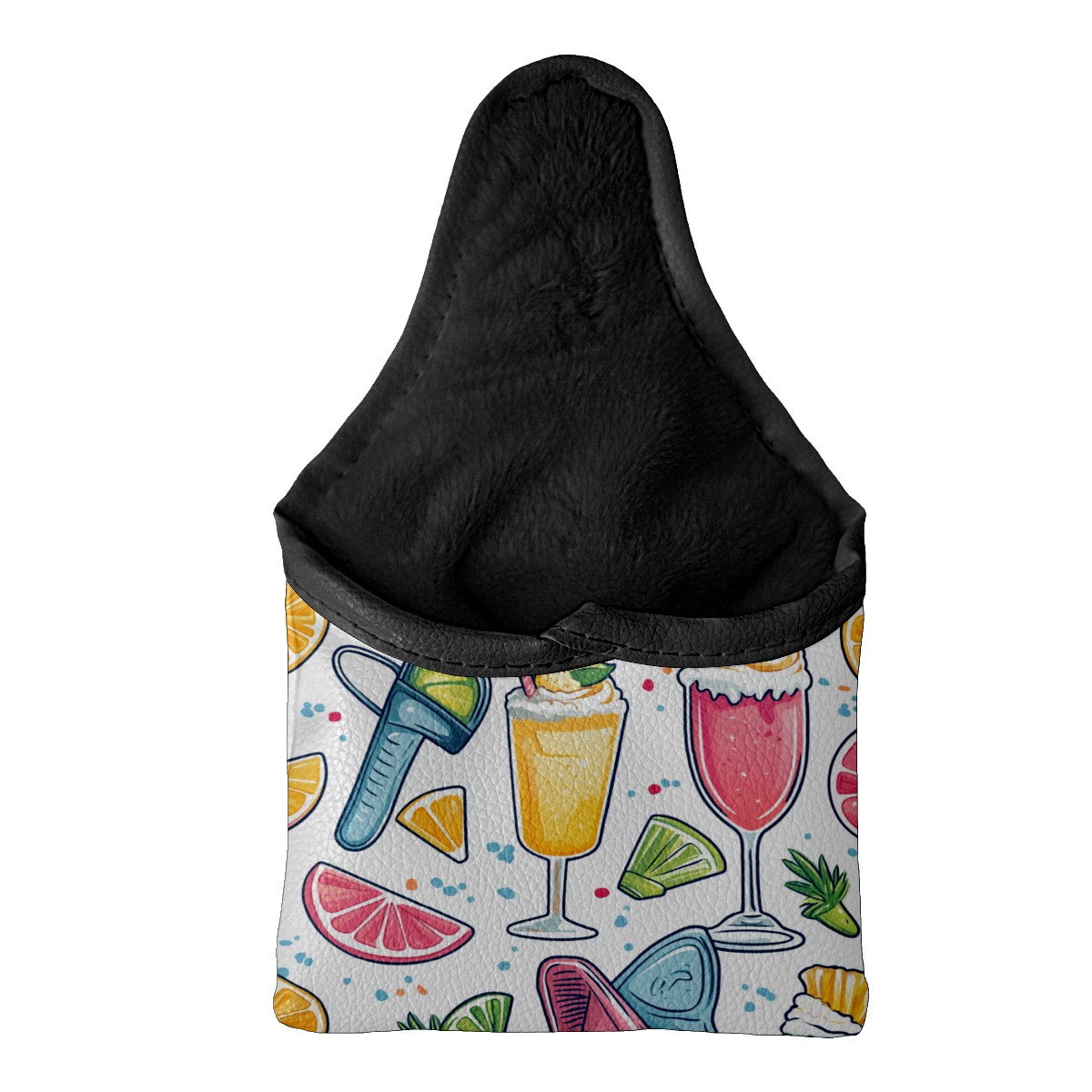 Golf Mallet Putter Cover Premium Leather Waterproof Golf Putter Head Cover with Magnetic Closure Ice Cream Juice Pattern