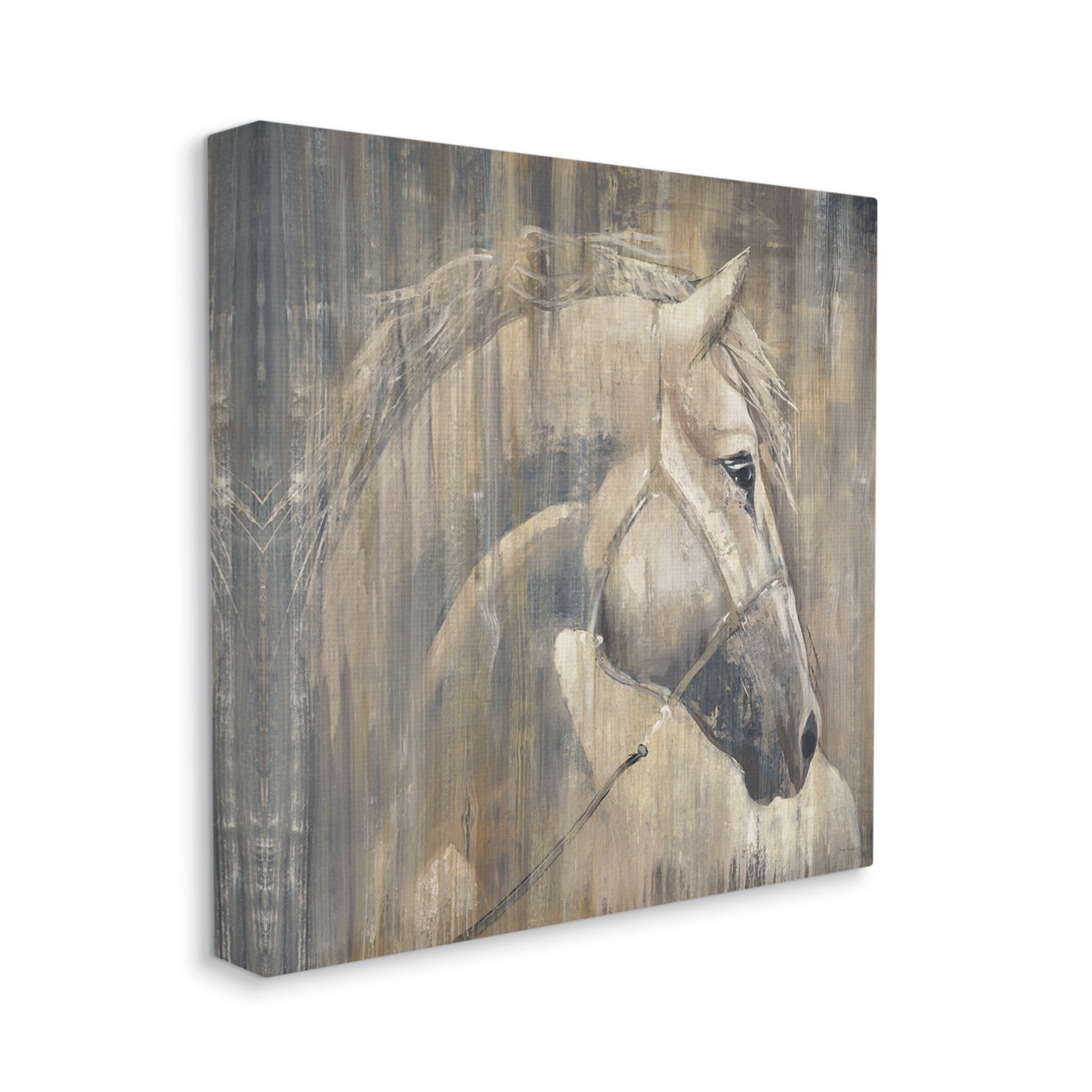 Stupell Industries Rustic Horse Portrait Animals & Insects Painting Gallery Wrapped Canvas Print Wall Art, 30 x 30