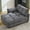 Gray, variant on LUCKHAO Oversized Chaise Lounge Chair with Cup Holders and Charging Port, Deep Seat Corduroy Lounge Sofa with Movable Armrest for Living Room Bedroom