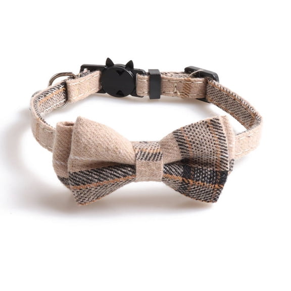 Yidarton New British Cat Collar Gentleman Bow Cat Collar With Bell brown