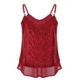 thumbnail image 4 of Sequin Tank Tops Sleeveless Red Sparkly Shirt Shiny Top Glitzy Tops Holiday Womens Tops, 4 of 4
