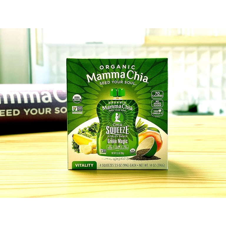 Mamma Chia Organic Superfoods Chia Squeeze Vitality Snack Green