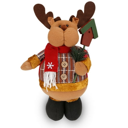 Stretchable Christmas Standing Figurine Toy Xmas Home Indoor Table Ornament Decorations