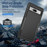 Allytech Google Pixel 7A Case 6.1 - Heavy Duty Shockproof Protective Anti-Scratch Slim Fit Dual Layers Hybrid Back Cover Shell Case for Google Pixel 7A - Black