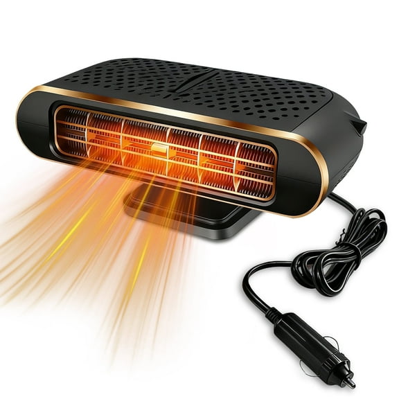 2-in-1 Car Heater for Vehicle - 360° Rotary Portable Heater for Car, 12V  Fast Heating Cooling Defroster Fan, 120W Windshield Warmer, Easy Stick-On Install