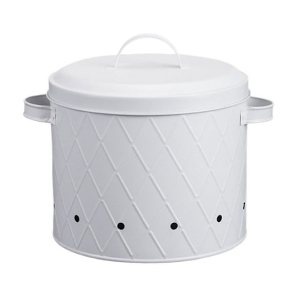 Fruit and Vegetable Storage Mesh Fruit and Vegetable Bucket, Kitchen Potato, Onion, Garlic Storage Bucket, Potato Storage Jar with Lid, Metal Bucket Potato and Onion Storage