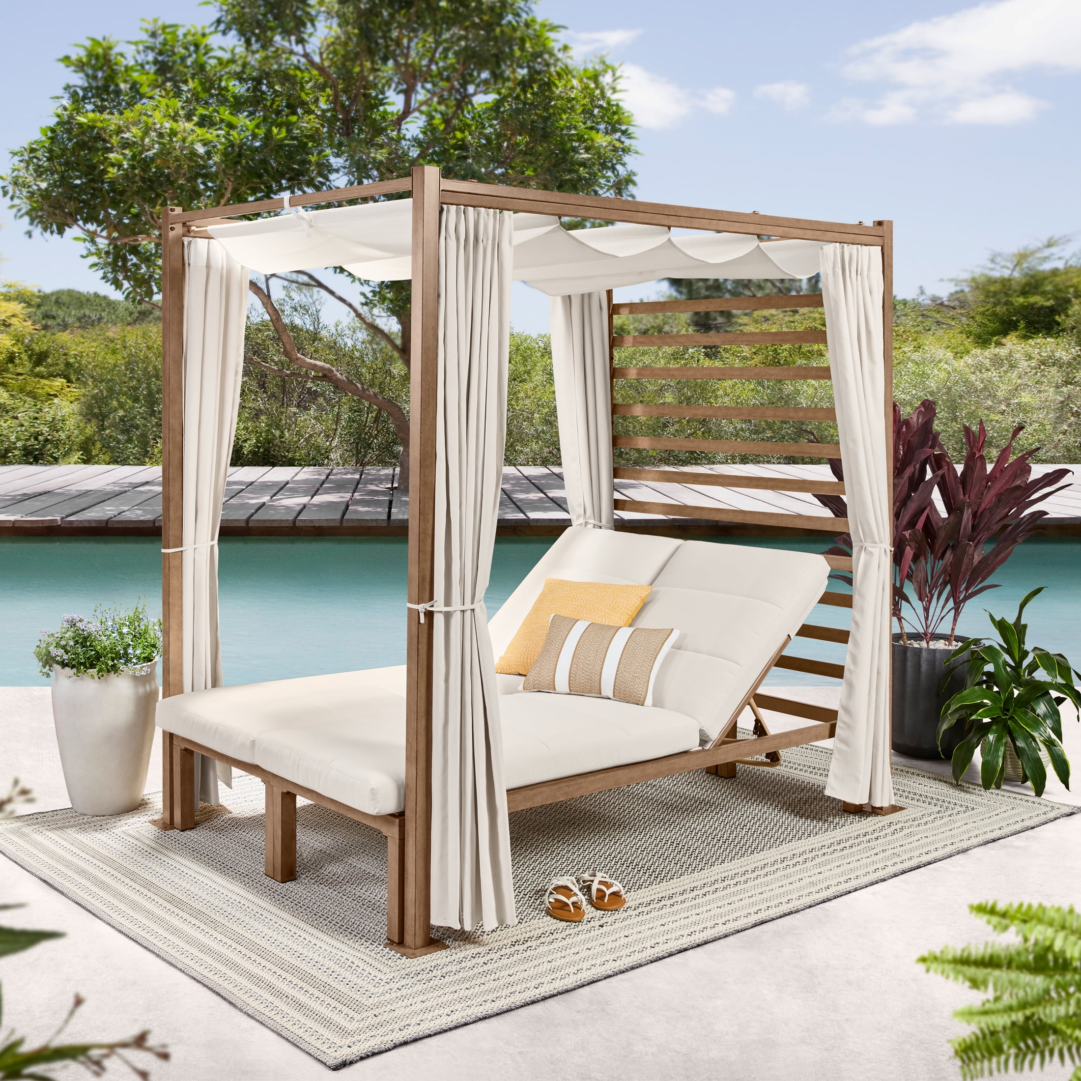 BHG PL Cabana Pergola, Canopy, off White, Polyester Treated Fabric