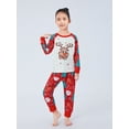 thumbnail image 5 of Elippeo Christmas Pajamas for Family Cute Deer Print Long Sleeve Raglan Tops + Trousers Set Winter Sleepwear, 5 of 10