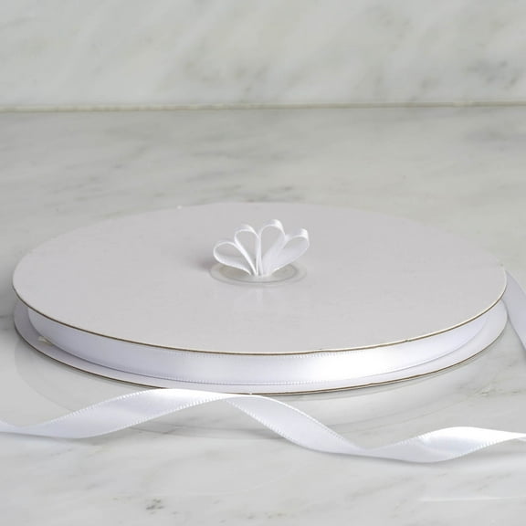 BalsaCircle 3/8" x 100 yards White Single Side Satin Ribbon Wedding Party Favors Crafts