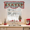 thumbnail image 2 of Christmas Tie Up Valances Curtain, Winter Floral Snowflakes Vintage Black White Geeks Adjustable Rod Pocket Short Window Treatment Tie Up Curtains Valances for Kitchen Living Room Bathroom 42x12 In, 2 of 9