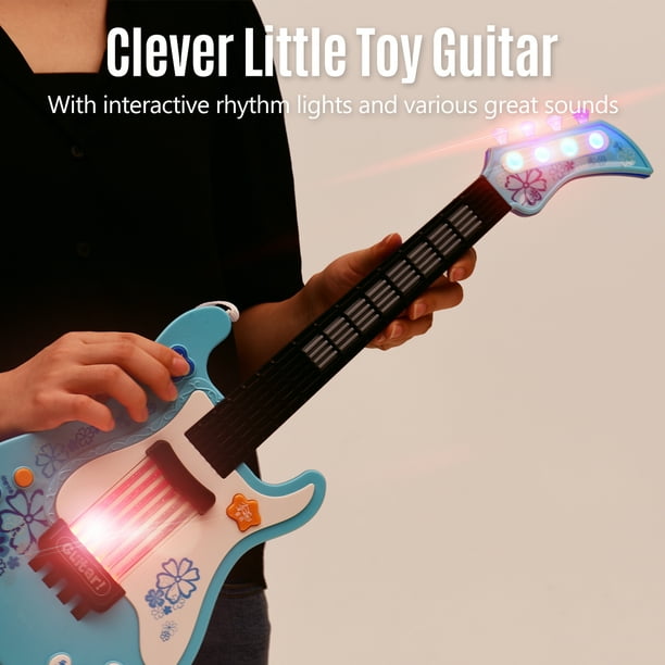 Petite guitare pour enfants avec lumières et sons rythmiques Instruments de  musique éducatifs amusants Jouet de guitare électrique pour tout-petits  enfants garçons et filles Bleu 