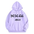 thumbnail image 5 of WENWU Women's Hoodies Sweatshirts Long Sleeve Pullover Hoodie Sweatshirt Cute Hoodies Purple Sweatshirt for Women Fall Jacket Women’S Clothing, 5 of 7