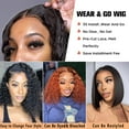 thumbnail image 2 of Wear and Go Glueless Wigs Human Hair Pre Plucked Deep Wave Bob Wig Human Hair Lace Front Wigs for Beginners Upgraded No Glue Pre Cut 4x4 Lace Closure Glueless Wigs for Black Women Human Hair 12 Inch, 2 of 7