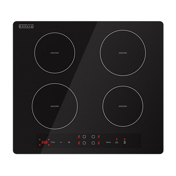 Empava 24" Built-In Induction Cooktop – 4 Cooking Zones, 2700W Boost, Fast & Energy-Efficient, Child Lock, Easy-Clean Glass – ETL Certified (2-Year Warranty)