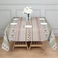 thumbnail image 3 of Pink Striped Floral Boho Pattern Square Tablecloth,Waterproof Square Table Cover,Wipeable Spillproof Washable Table Cover for Home Kitchen Party Decor 52"x52"(132x132cm), 3 of 6