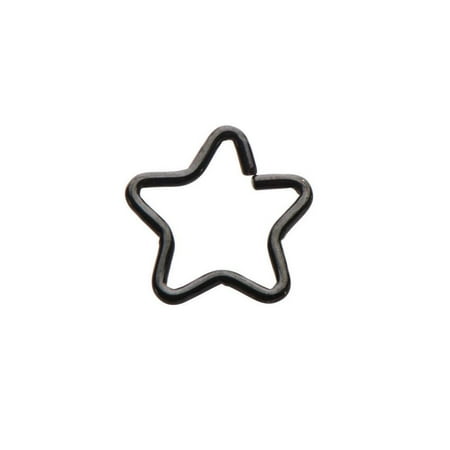 Cartilage Nose Piercing - 18ga Star Shaped Split Ring - Perfect For Nose,