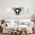 thumbnail image 2 of Elephant Stock Black White Grey Abstract Wall Art - Horizontal Multi Panel Canvas - Living Room Wall Decor - Abstract Multi Panel - Black And Gray Decor - 55" x 24", 2 of 4