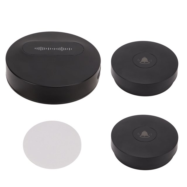 Timbre inalámbrico Autoalimentado Sonido Luz Alarma Grado IP44 Protector solar Impermeable 2 transmisores 1 receptor Timbre de puerta con 58 melodías LED Flash para negocios en