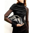 thumbnail image 3 of Women's Pleated Evening Clutch Bag with Gold Metal Handle, Fashion Handbag for Party, Prom and Formal Events, 3 of 7
