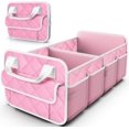 thumbnail image 1 of Organizador de maletero para SUV – Organizador de coche plegable y portátil y almacenamiento con 2 compartimentos, organizador de maletero de coche de gran capacidad, accesorios de coche para,Rosa, 1 of 3