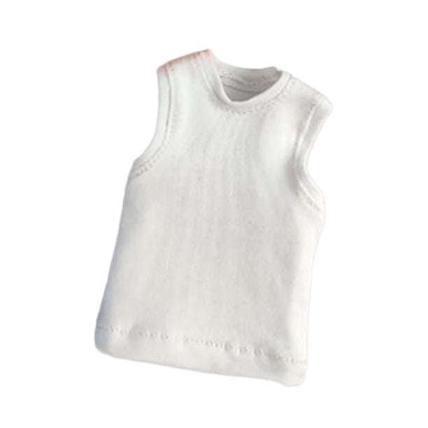 Camiseta a escala 1/6, chaleco sin mangas, hecho a mano, vestir, figura de acción, ropa para muñecas, ropa en miniatura para figuras masculinas de 12 pulgadas