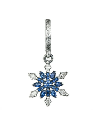 DALARAN Christmas Charms for Pandora Charm Bracelet Sterling Silver  Snowflake Blue CZ Bead Pendant Charm for Women