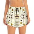 thumbnail image 2 of Gukieu Sweet Bee Print Women's Sports Shorts with Drawstring Elastic Waistband for Running, Yoga, Fitness-Large, 2 of 7