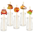 thumbnail image 4 of 100Fens Thanksgiving Decoration 24pcs Straws Party Decoration Flag Straws, 4 of 5