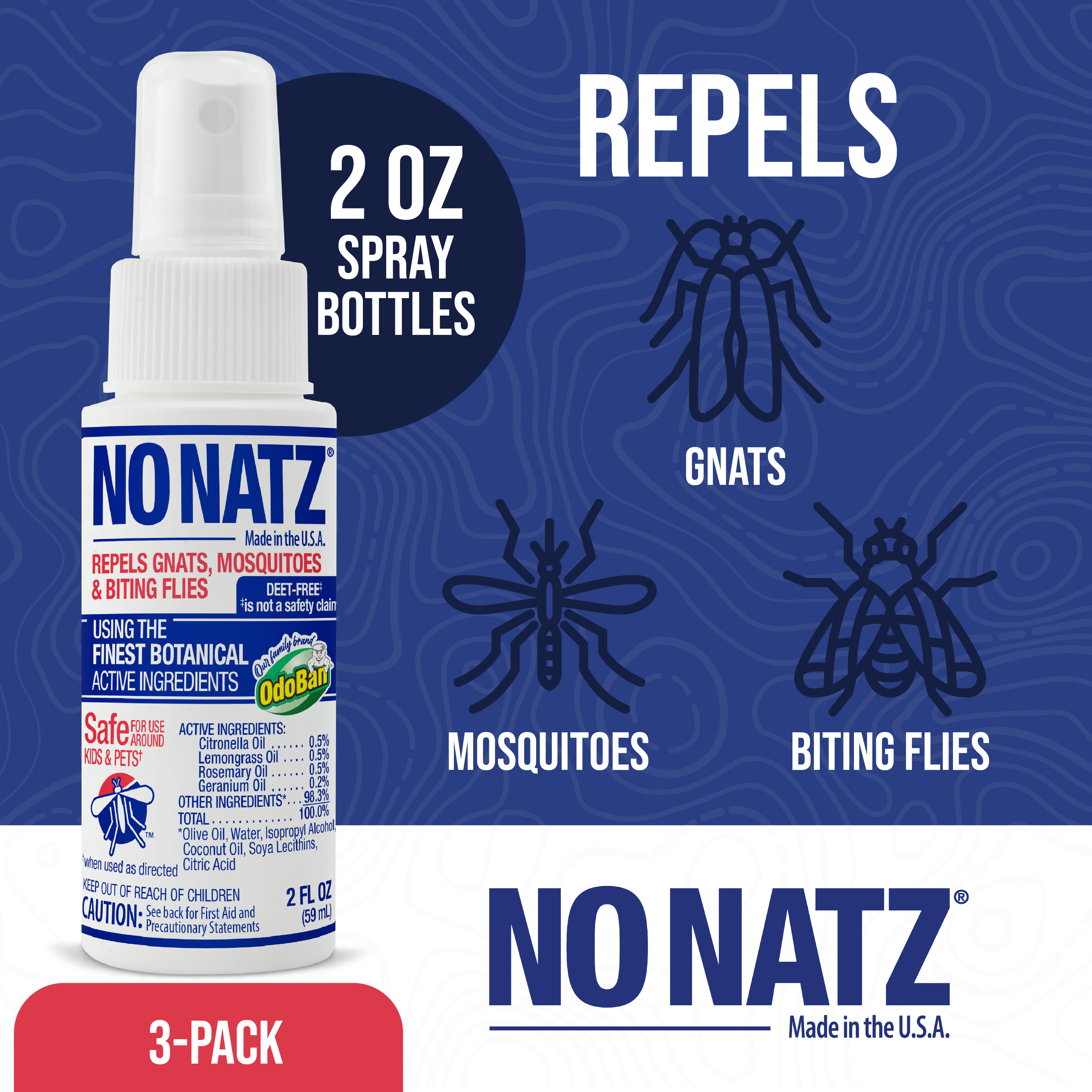 No Natz, Botanical Insect Repellent, 4 Fl. Oz. Spray Bottle, 2