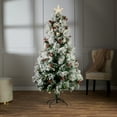 thumbnail image 2 of Arbre de Noël Fibre Optique Neige avec Cônes et Baies, 2 of 2