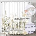 thumbnail image 3 of Yellow Floral Shower Curtain 72 * 84inch, Waterproof Fabric Watercolor Yellow and Grey Eucalyptus Plant Leaves Bathroom Shower Curtains Set with 12 Plastic Hooks, Weighted Hem, Durable, Washable, 3 of 5