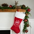 thumbnail image 2 of Northlight 20" Red and White "Merry Christmas" Velour Stocking, 2 of 7