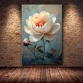 thumbnail image 4 of Mudket Framed,Canvas Wall Art,Ready to Hang,Peony Floral Canvas Print,Vintage Botanical Wall Decor,Rustic Farmhouse Art,for Bedroom Living Room Kitchen Office Decor - 12"L x 8"W, 4 of 10