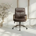 thumbnail image 4 of Woodlands Office Chair in Chocolate Faux Leather, 4 of 10