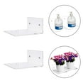 thumbnail image 6 of 2pcs Bathroom Small 4 inch Clear Floating Wall Shelves Ledge Organizer Wall Rack, 6 of 8