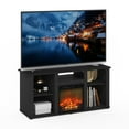 thumbnail image 4 of Furinno Jensen Fireplace TV Entertainment Center with Open Storage Compartment for TV up to 55 Inch, Americano, 4 of 7