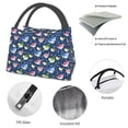 thumbnail image 4 of Yiaed Colorful Cartoon Shark Print Lunch box lunch bag Portable Insulated Lunch Box for Women Men Cooler Tote Bag with Front Pocket for Work Picnic Travel, 4 of 6